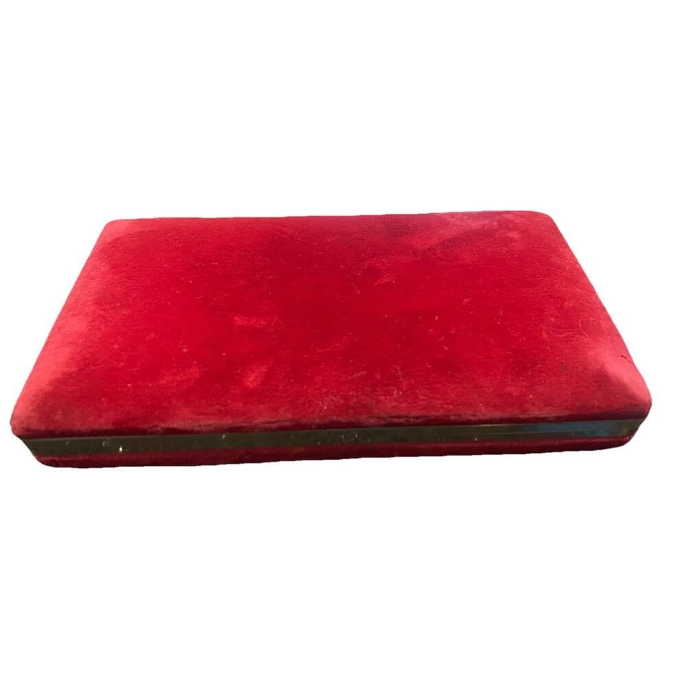 Prestige Vintage Red Velvet Jewelry Box - Empty